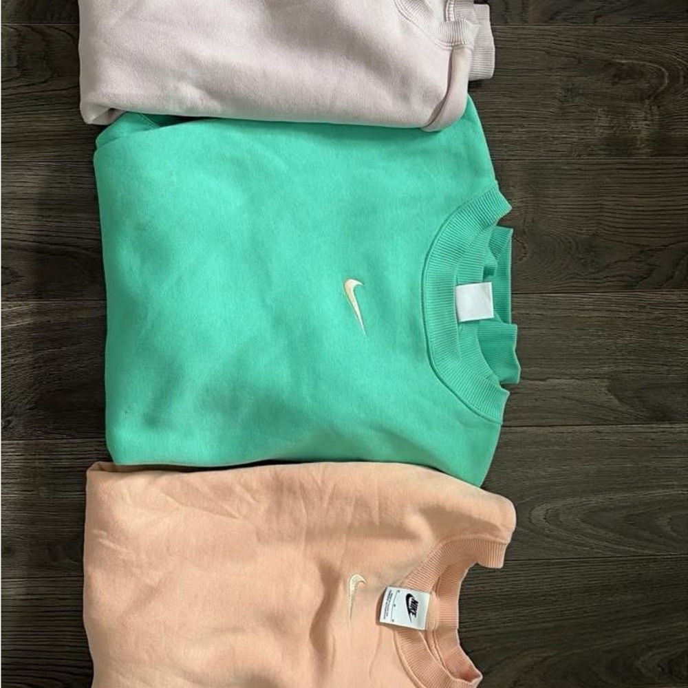 Nike Sweatshirt Trio - Green, Pink, and White